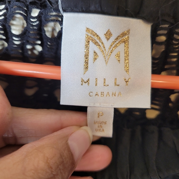 Milly cabana mesh top black off the shoulder Swimwear beach vacations petite - Picture 6 of 10